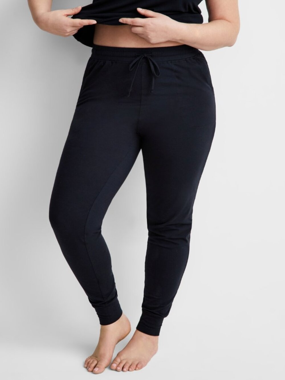 #1829 State of Day Women's Jogger Pajama Pants - Deep Black
